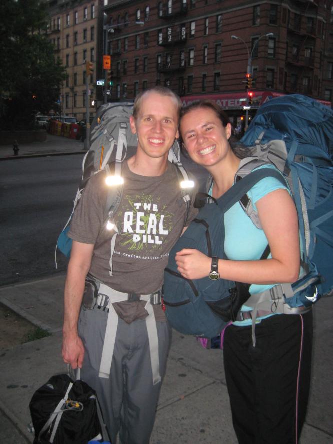 Ready for some Globe Gazing... also ready to adjust our packs