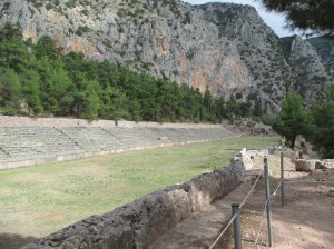 The remains of the stadium from the Pythian Games