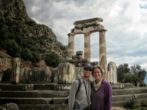 In front of the Tholos