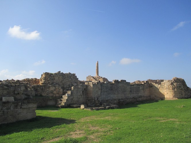 The lone column remaining in the Temple of Apollo