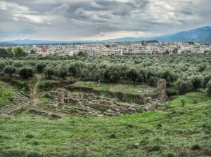 This is Sparta! No, really, this is actually the historical site of Sparta. And the modern town of Sparta beyond.