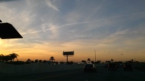 We had a nice sunset when headed up to Houston