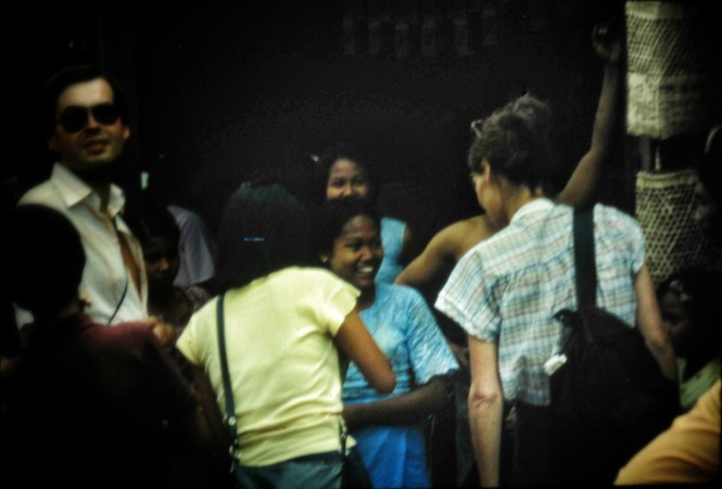 Chatting with a local in Burma