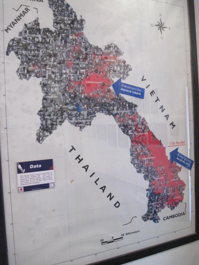 Where the US dropped bombs on Laos during the war