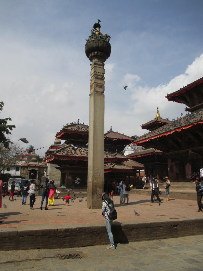 The column with the statue of King Pratap Malla on top