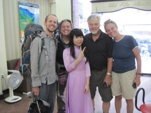 Posing with Ahn, the friendly proprietor at Golden Time Hostel 2